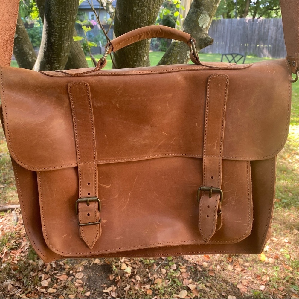 Leather laptop bag. NWOT.